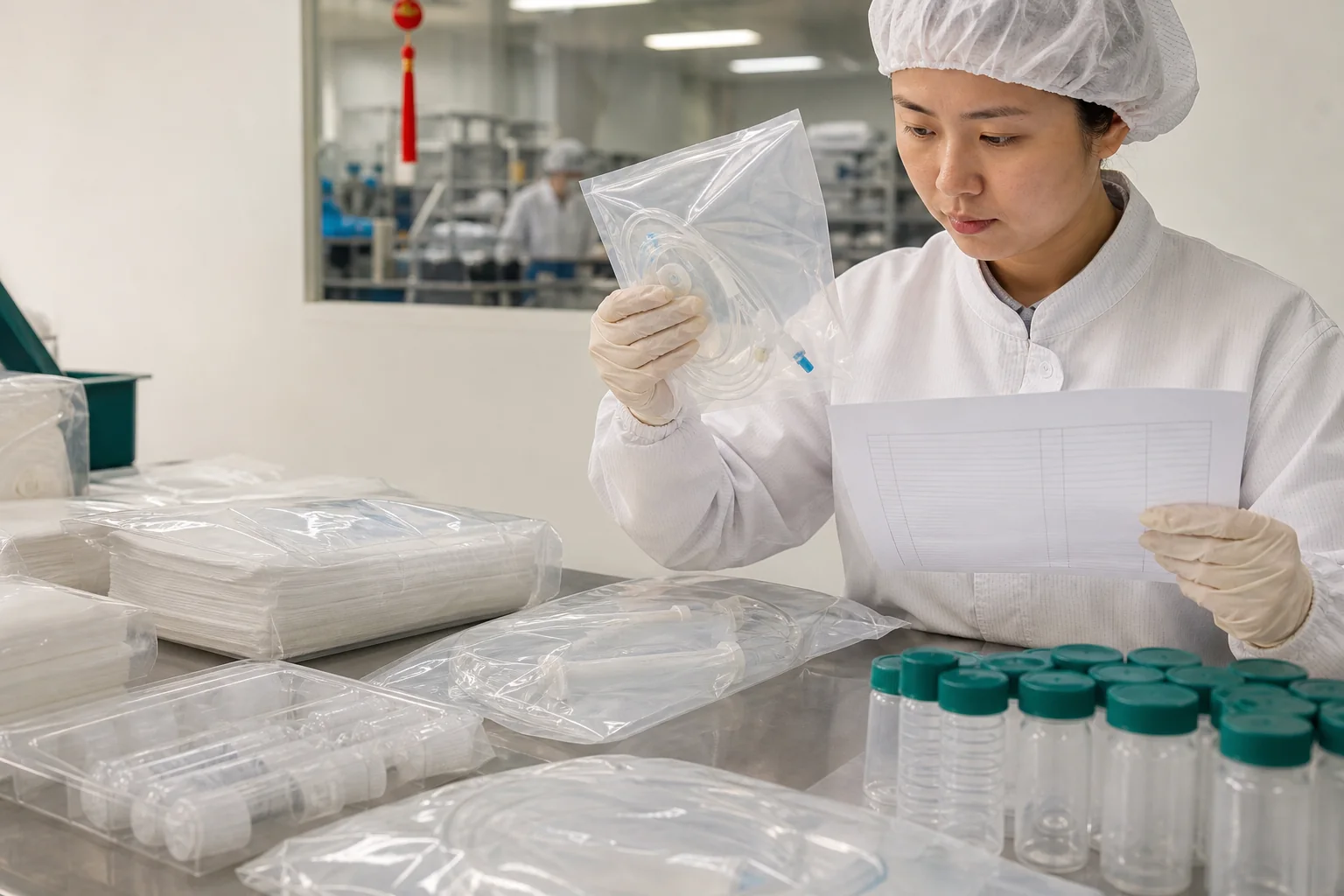 Sealed medical supply samples under controlled review