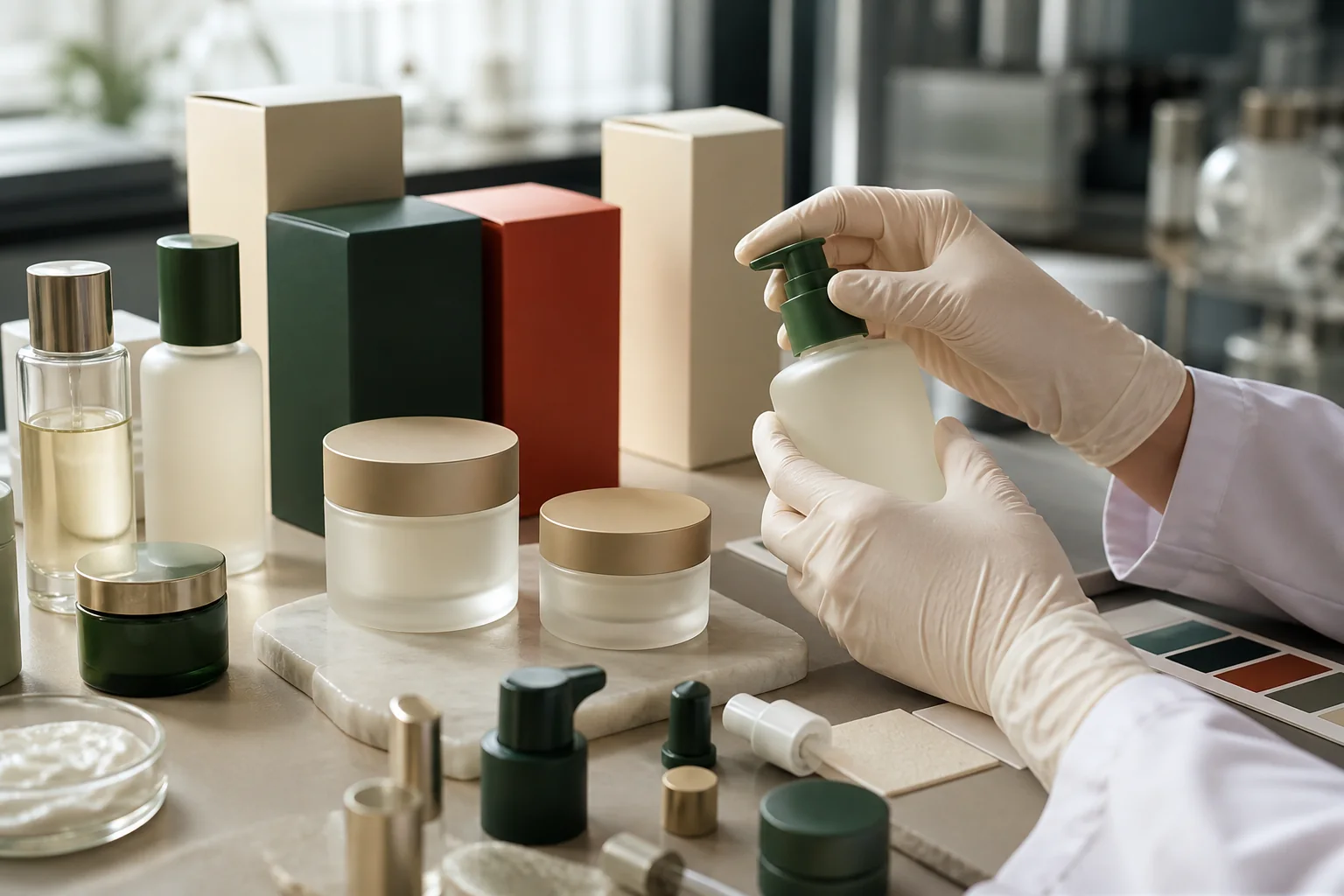 Cosmetic packaging components under quality review