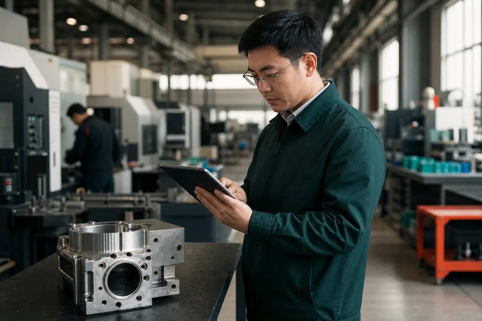 A verification specialist reviewing a manufacturer's operating site